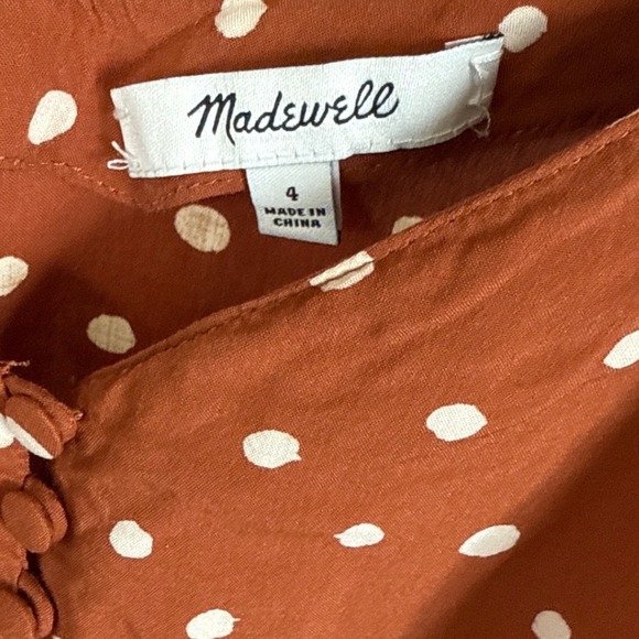 Madewell Polka Dot Cami Top Button Front Sleeveless Blouse Casual Tank - Picture 4 of 4